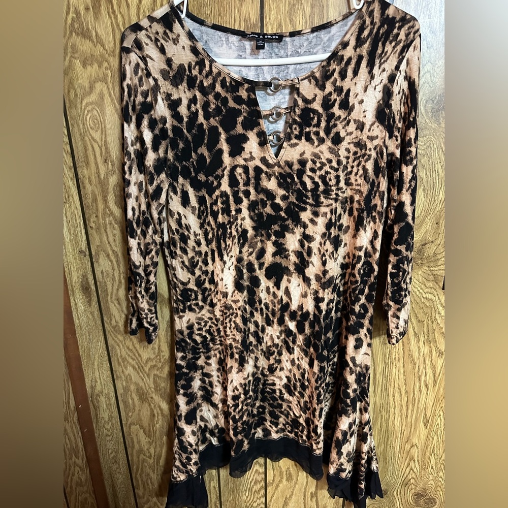 Cable and Gauge Leopard Dress